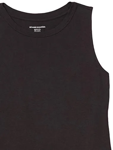 Amazon Essentials Women's Relaxed-Fit Sleeveless Muscle Tank Top, Black, X-Small