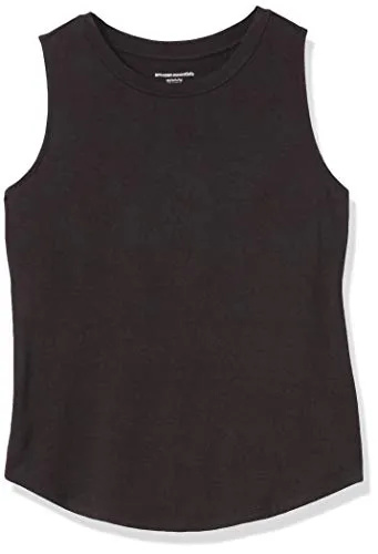 Amazon Essentials Women's Relaxed-Fit Sleeveless Muscle Tank Top, Black, X-Small
