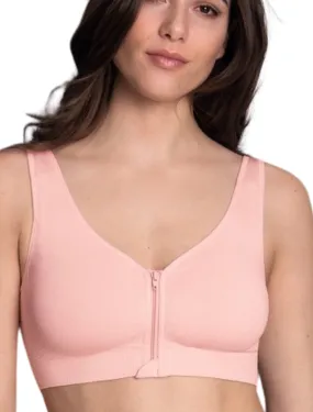 Anita Lynn Front Fastening Wire Free Bilateral Mastectomy Bra, Lotus Pink | Pink Front Closure Mastectomy Bra
