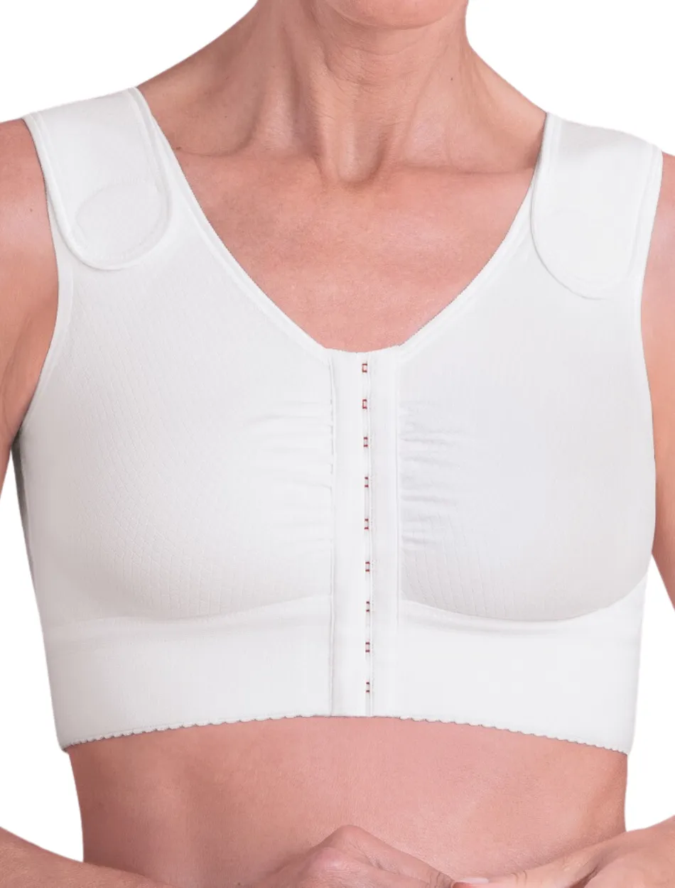 Anita Munich Compression Bra Front Closure Wire-Free Post Operative Bra, White | Anita Compression Bra | Front Closure Bra