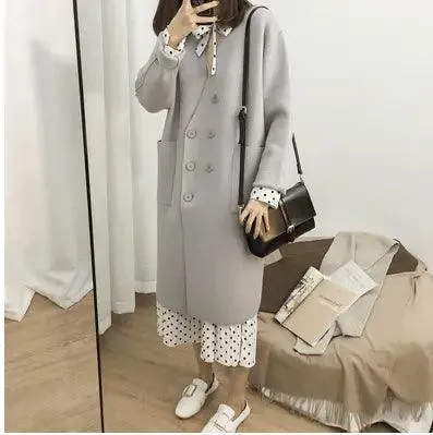 Autumn and winter Korean version of lazy V-neck
