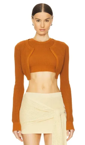 Aya Muse Uron Cardigan in Cognac