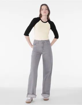 BE1200 Bella Women's Micro Rib 3/4 Raglan Tee