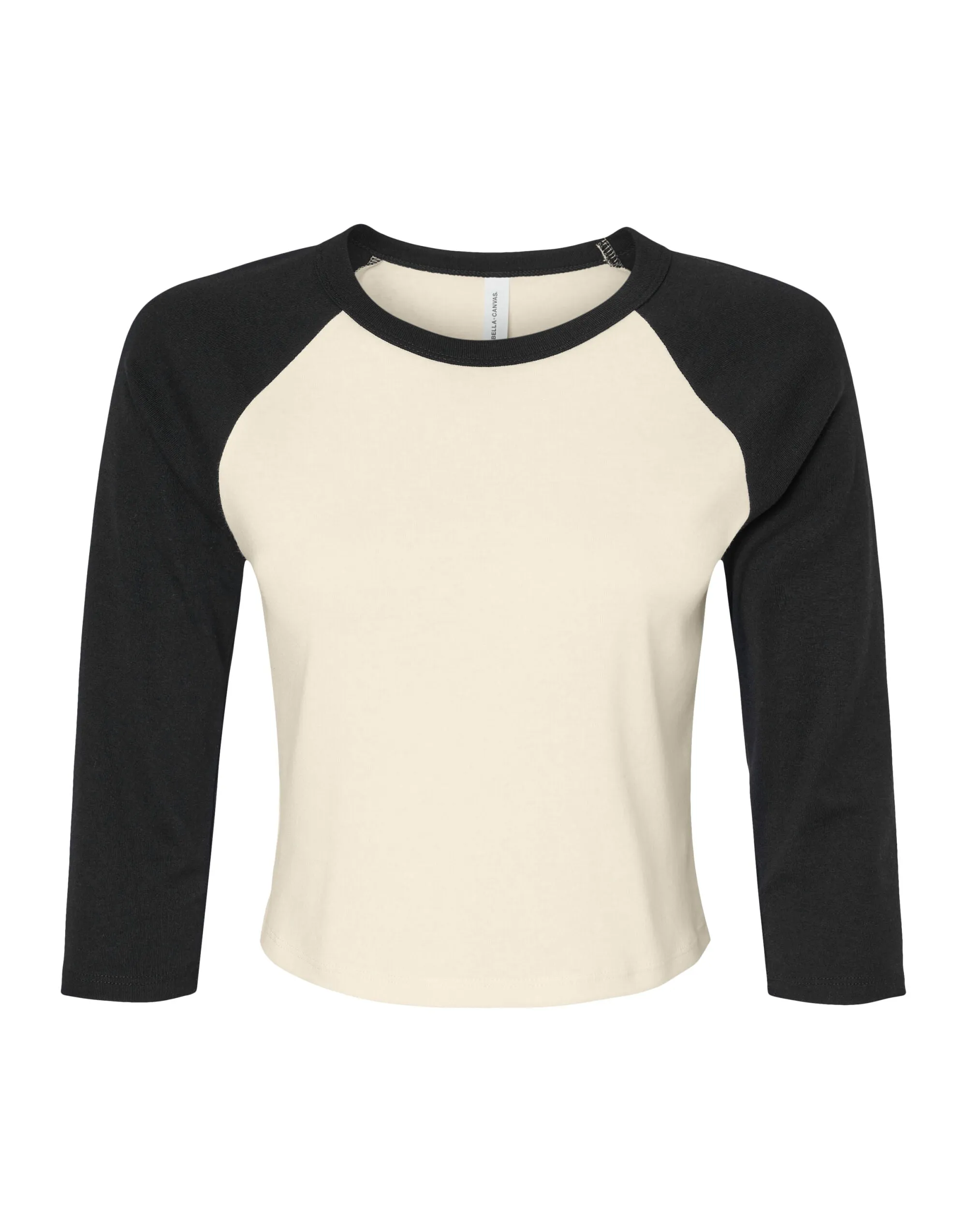 BE1200 Bella Women's Micro Rib 3/4 Raglan Tee