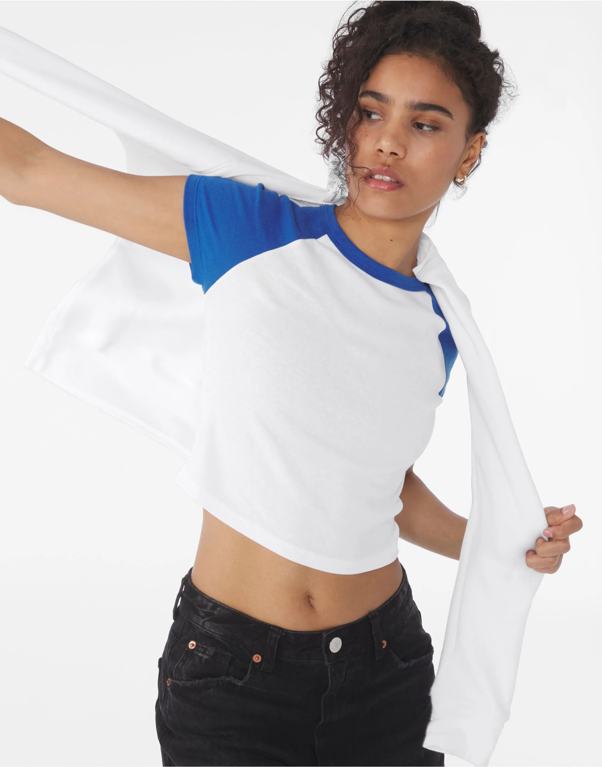 BE1201 Bella Women's Micro Rib Raglan Baby Tee