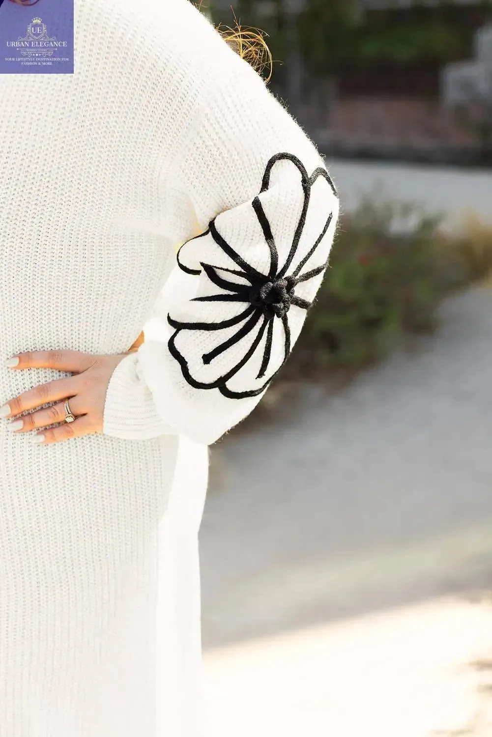 Black Floral Embroidered Open Front Cardigan