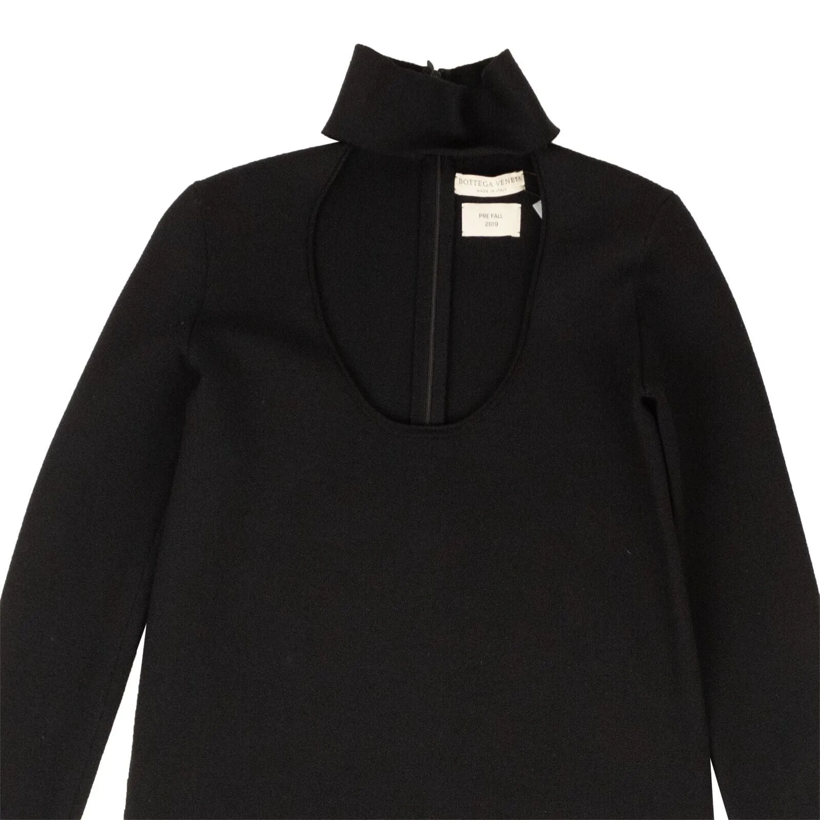 BOTTEGA VENETA Black Scoop Neck Knit Dress
