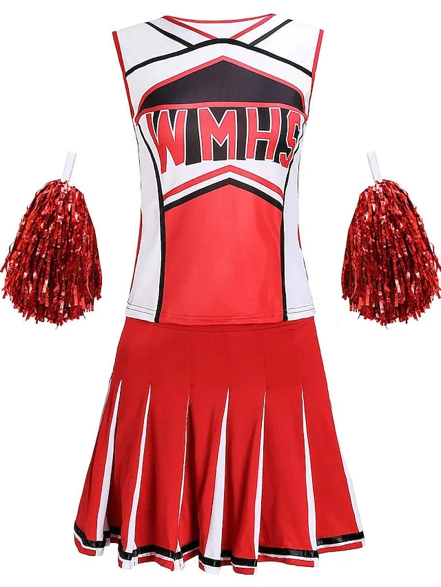 Cheerleader Costumes Dance Costumes Skirts Printing Splicing Women's Performance Training Sleeveless High Polyester