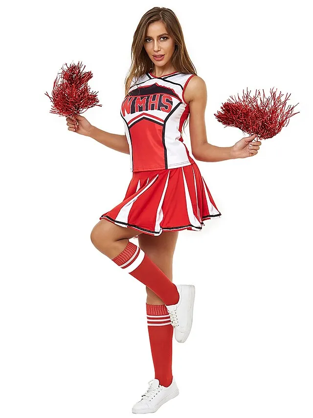 Cheerleader Costumes Dance Costumes Skirts Printing Splicing Women's Performance Training Sleeveless High Polyester