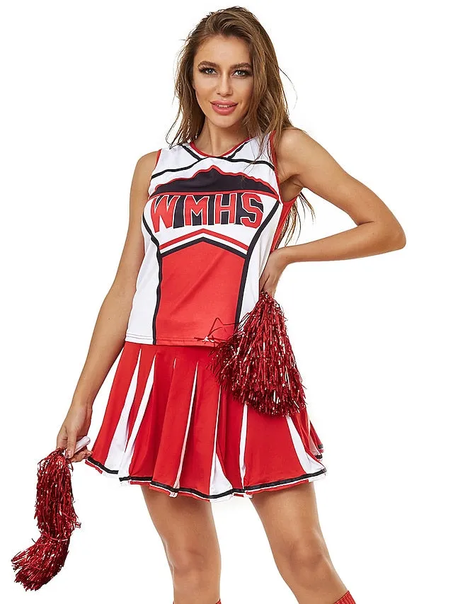 Cheerleader Costumes Dance Costumes Skirts Printing Splicing Women's Performance Training Sleeveless High Polyester