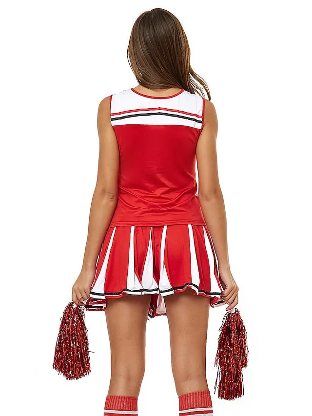 Cheerleader Costumes Dance Costumes Skirts Printing Splicing Women's Performance Training Sleeveless High Polyester