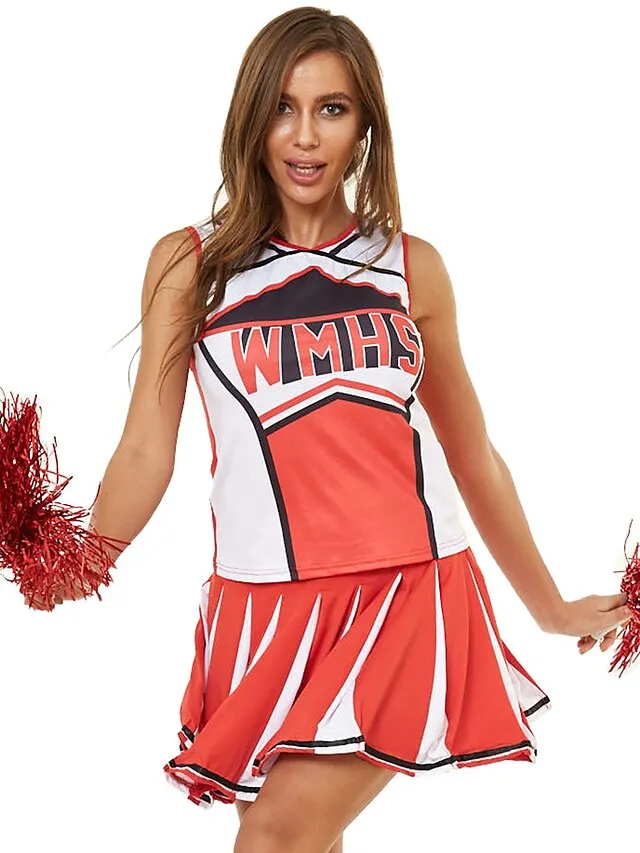 Cheerleader Costumes Dance Costumes Skirts Printing Splicing Women's Performance Training Sleeveless High Polyester