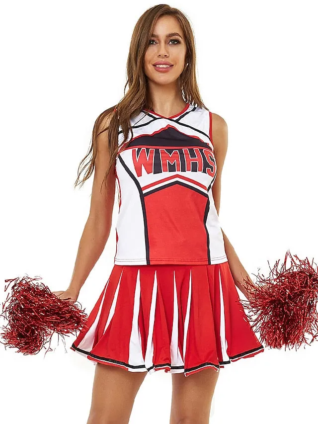 Cheerleader Costumes Dance Costumes Skirts Printing Splicing Women's Performance Training Sleeveless High Polyester