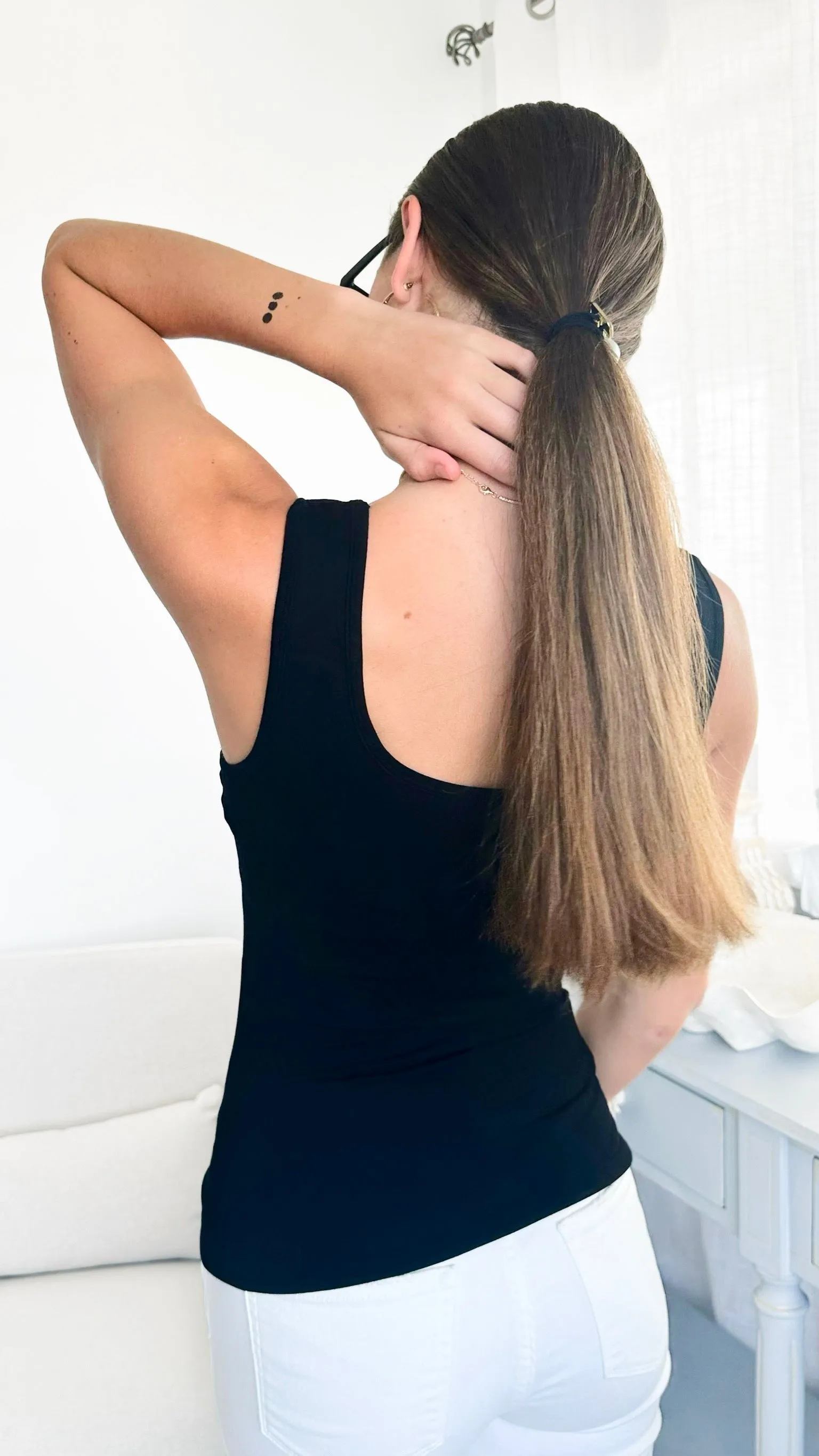 Crazy Beautiful Built In Bra Tank - Black