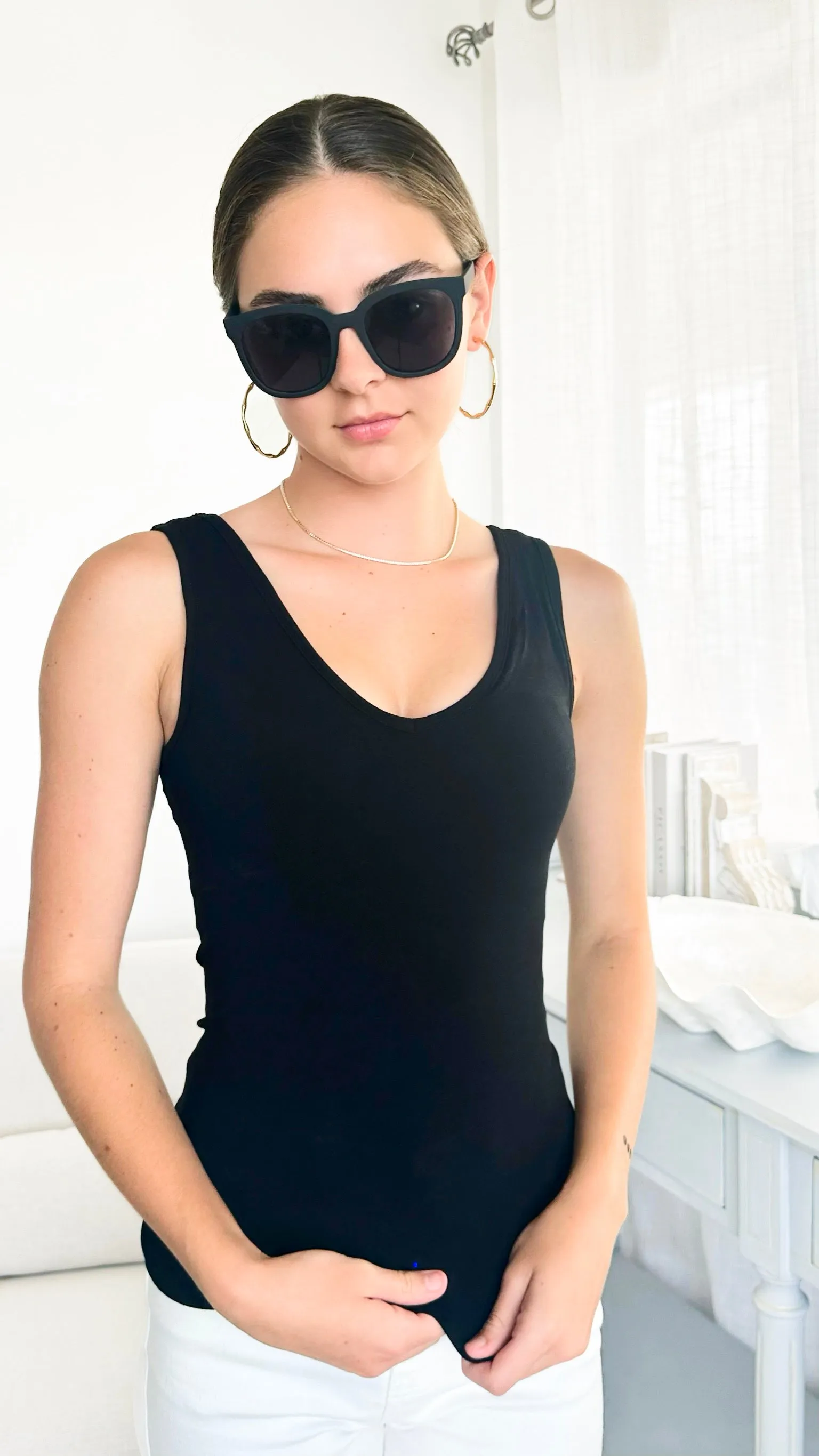 Crazy Beautiful Built In Bra Tank - Black