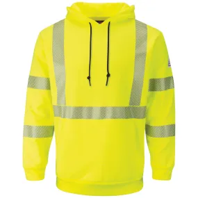 FR HI-VIS HOODED SWEATSHIRT - HV-Yellow Green | Bulwark SMH4