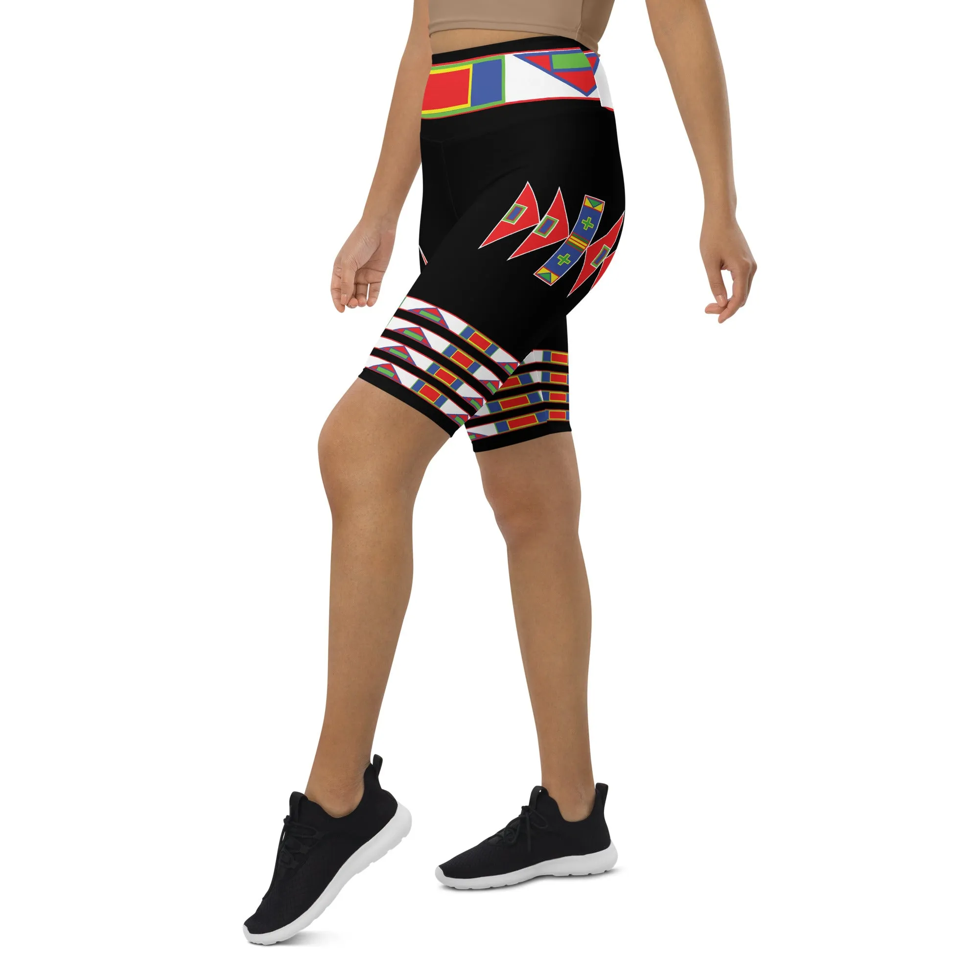 Gratitude Black Biker Shorts