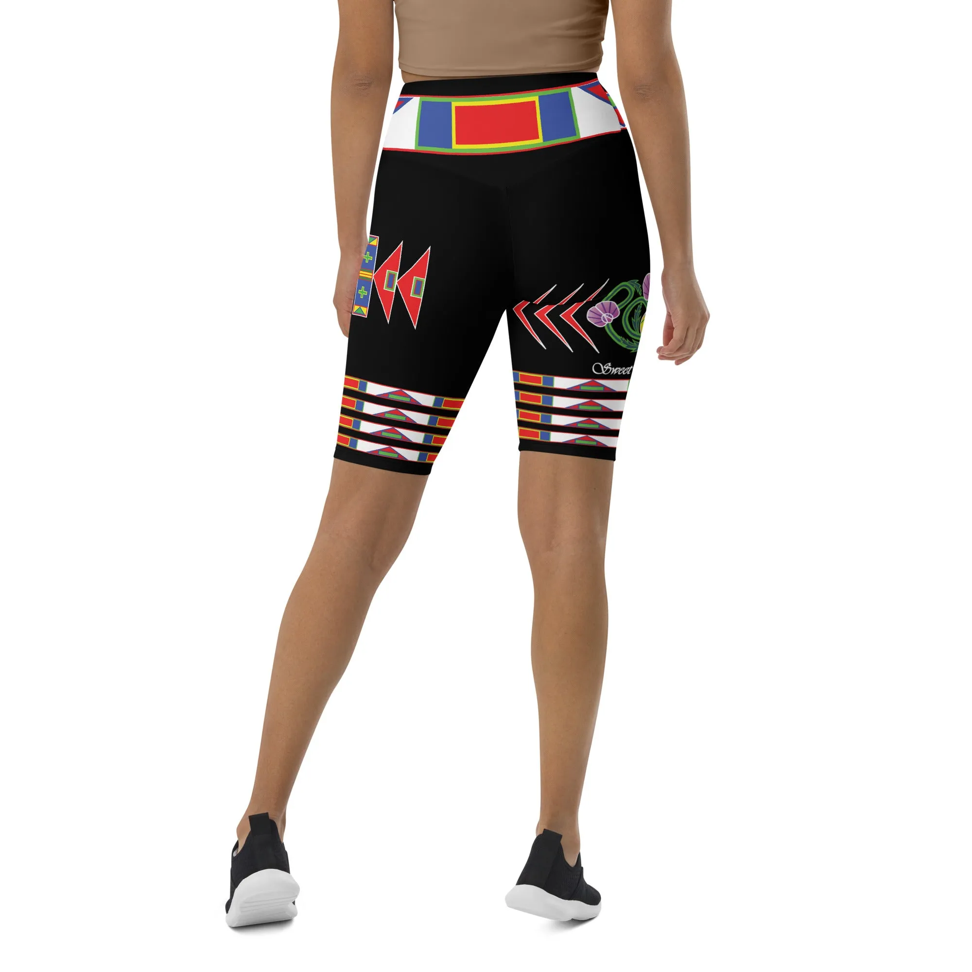 Gratitude Black Biker Shorts
