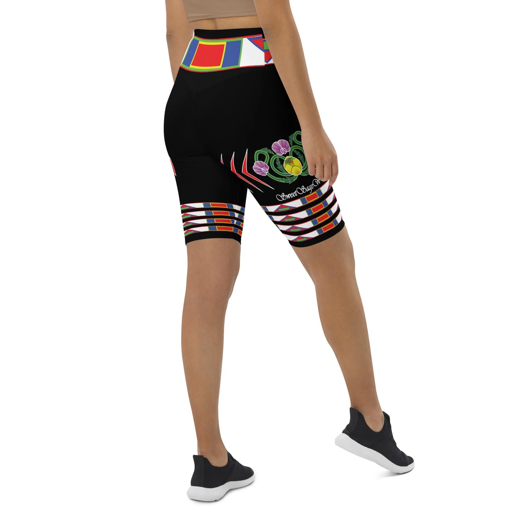 Gratitude Black Biker Shorts