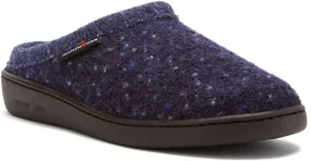 Haflinger - Classic Slipper With Rubber Sole - Navy Speckle Wool