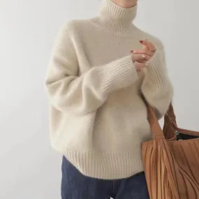 Hnewly WINTER OUTFITS Sweaters Women Winter Long Sleeve Top Korean Fashion Turtleneck Pullover Knitwear Oversized Women's Clothing