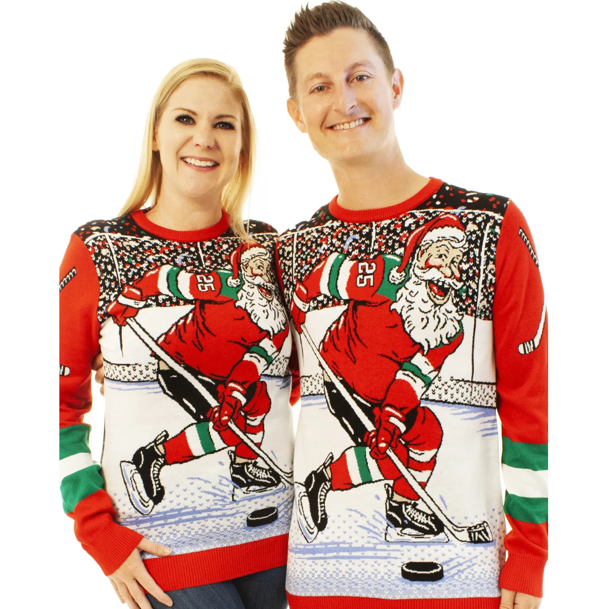 Hockey Santa | Ugly Christmas Sweater For Men & Women | Unisex Sizing