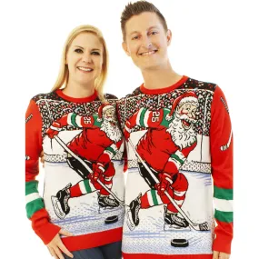 Hockey Santa | Ugly Christmas Sweater For Men & Women | Unisex Sizing