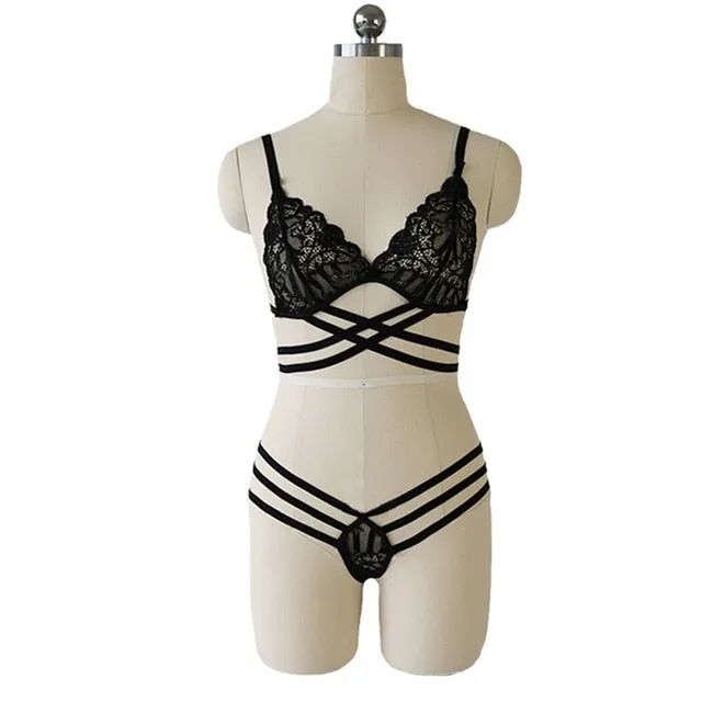 Hollow Out Lace Bra & G-String Sets