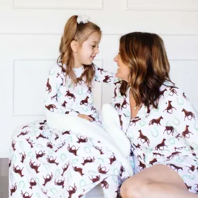 Horse Women's Button Down Pajamas | Shorts