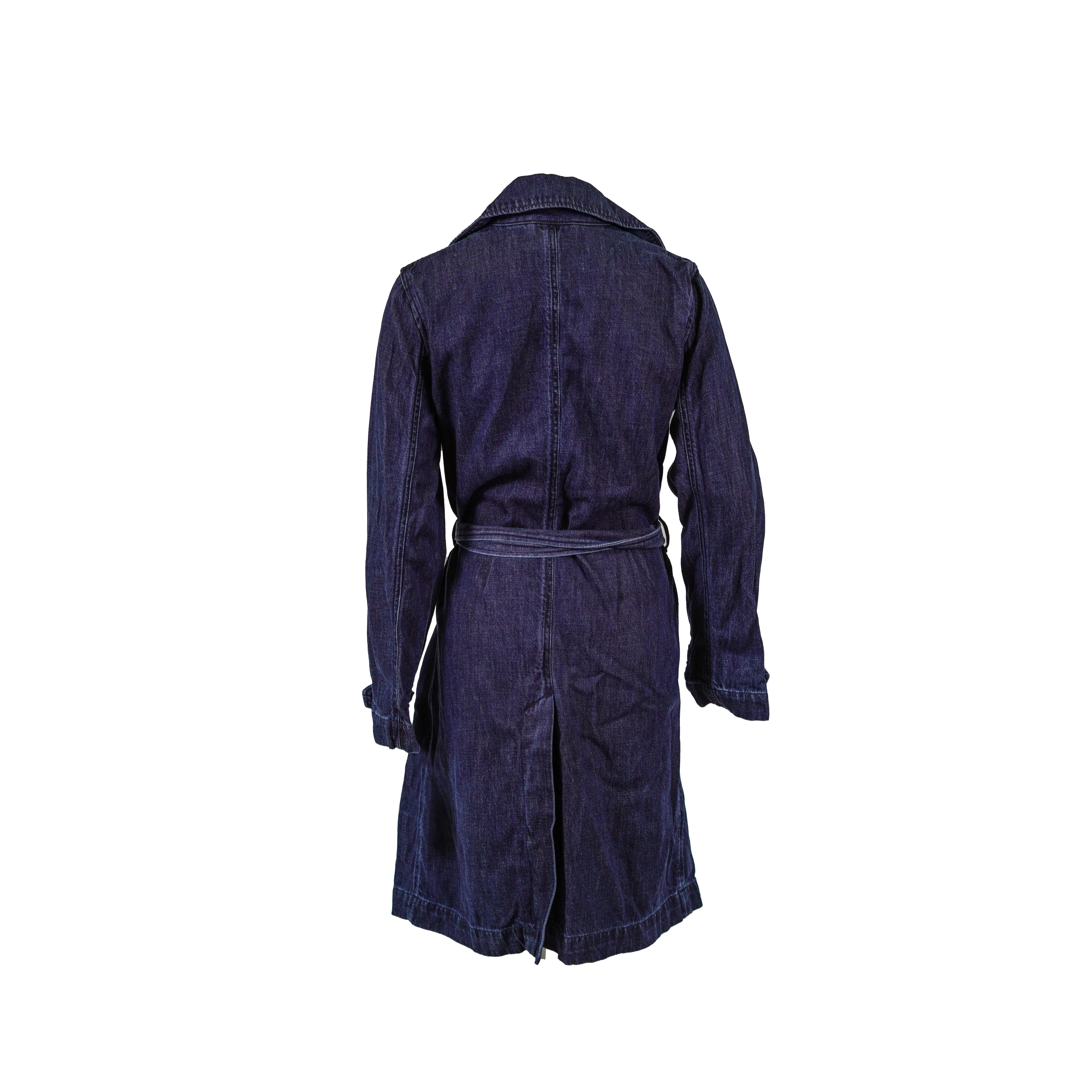 Lauren Ralph Lauren Women's Denim Trench Coat Dark Blue Size 6