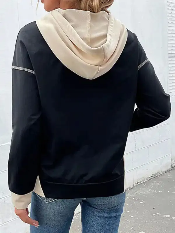 New women’s long-sleeved casual color block sweater