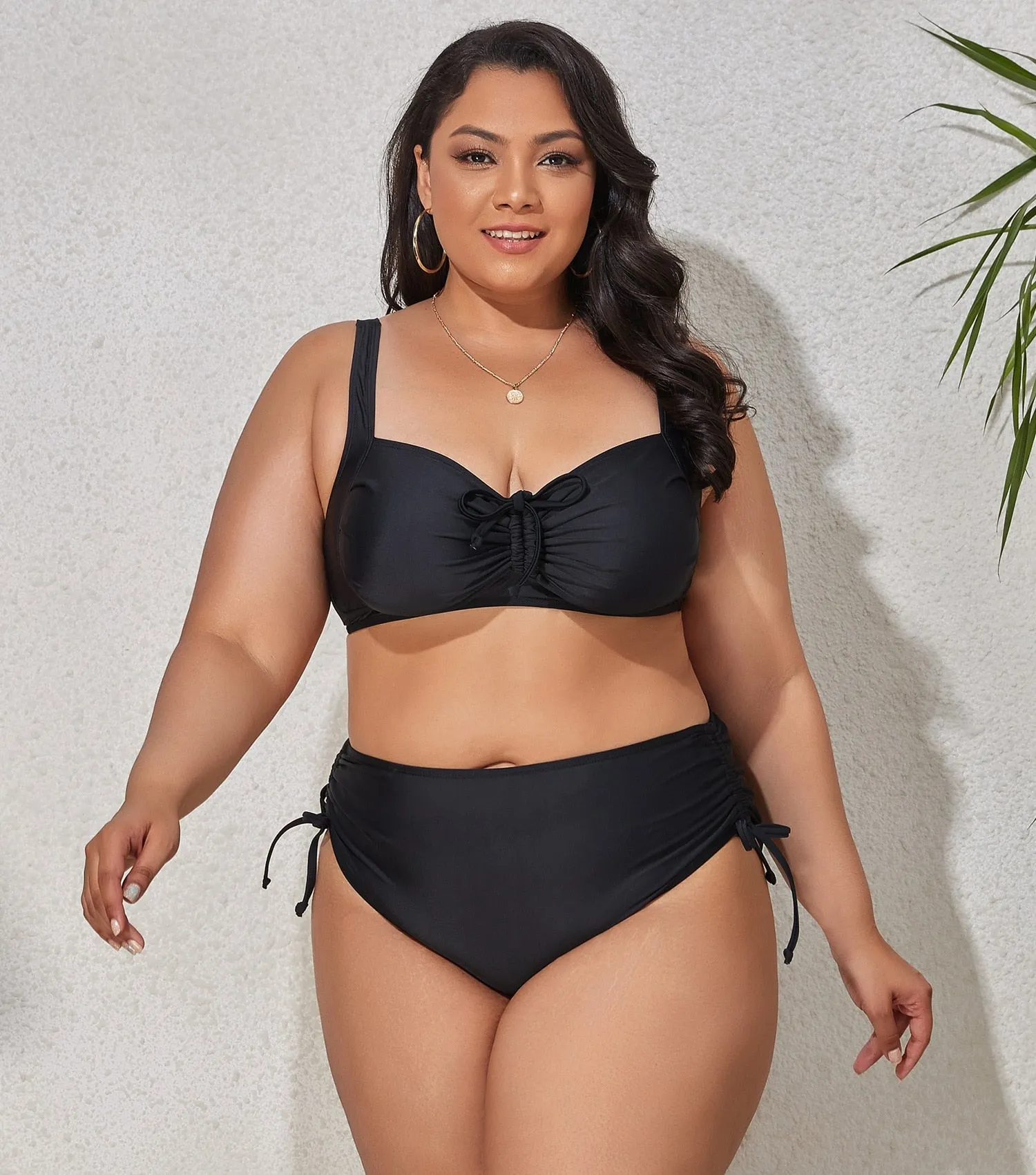 Plus Size Swimwear Women's Swimsuits Large Bathing Suits Two-piece High Waist Push Up Bikini Set