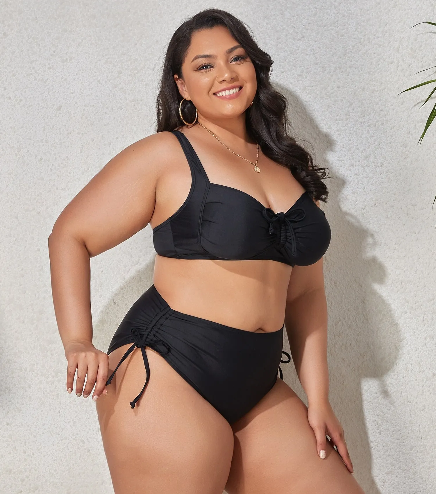 Plus Size Swimwear Women's Swimsuits Large Bathing Suits Two-piece High Waist Push Up Bikini Set