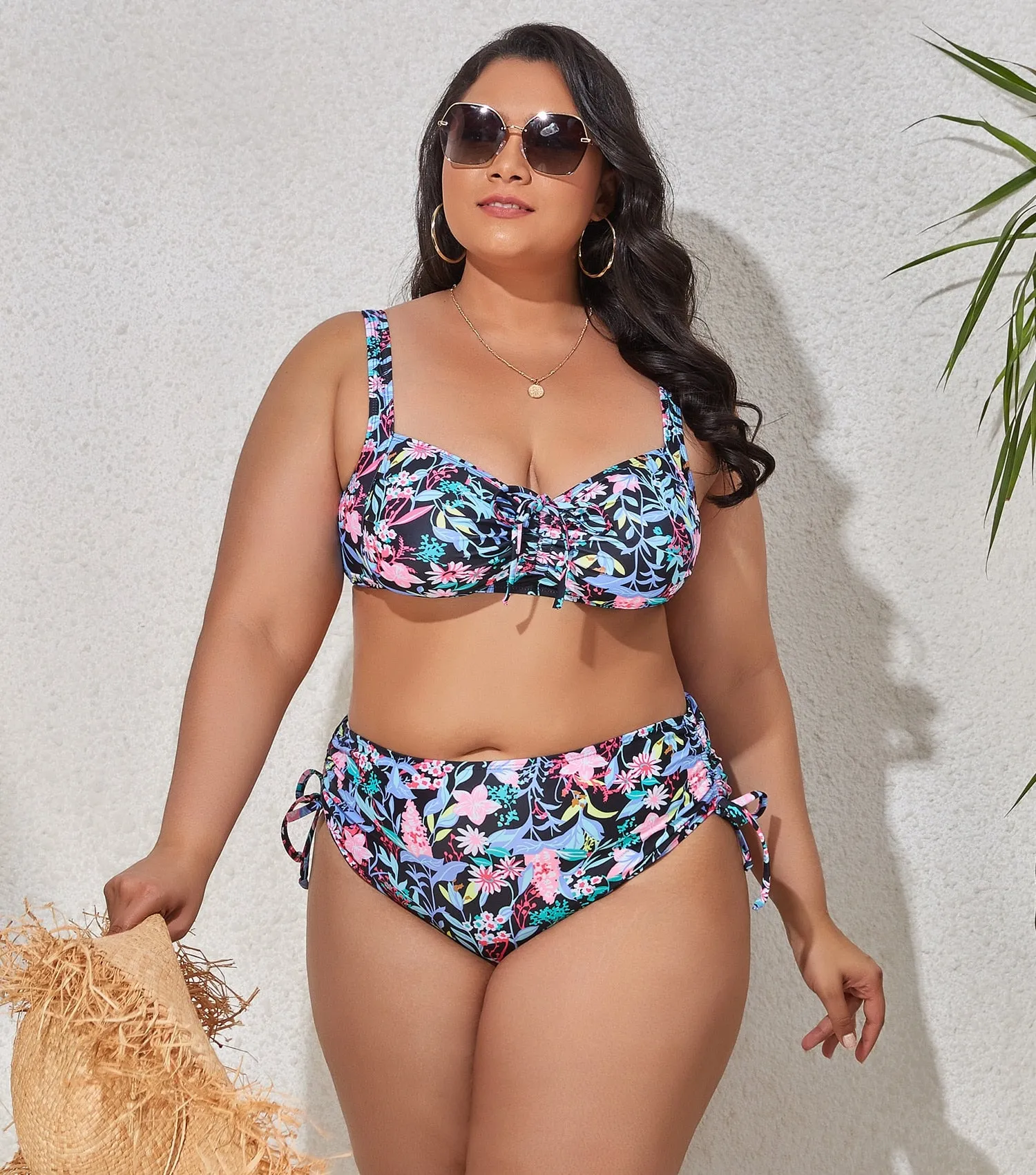 Plus Size Swimwear Women's Swimsuits Large Bathing Suits Two-piece High Waist Push Up Bikini Set