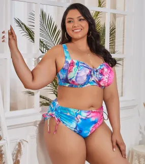 Plus Size Swimwear Women's Swimsuits Large Bathing Suits Two-piece High Waist Push Up Bikini Set