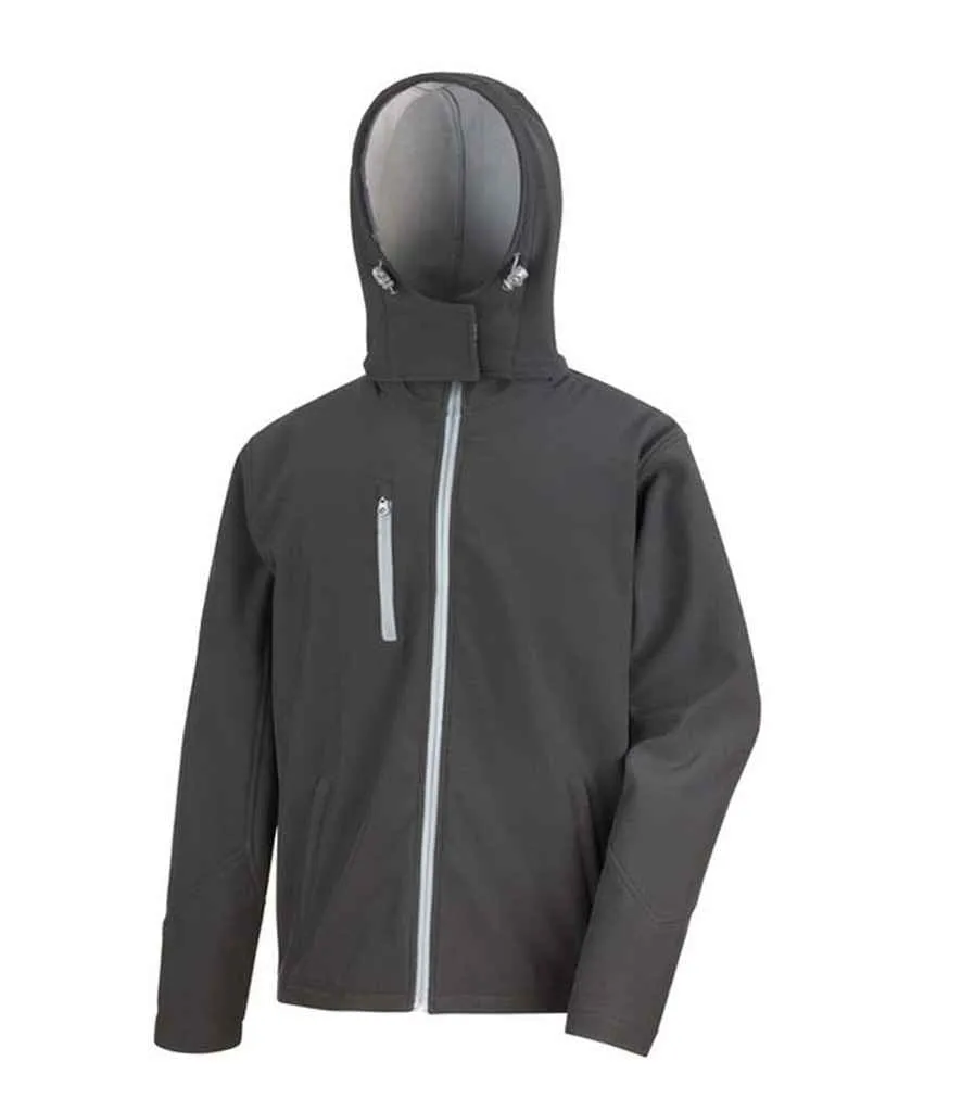 Result Core Hooded Soft Shell Jacket | Black/Grey