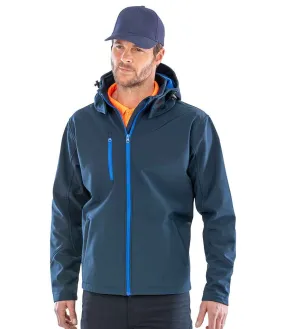 Result Core Hooded Soft Shell Jacket | Navy/Royal Blue