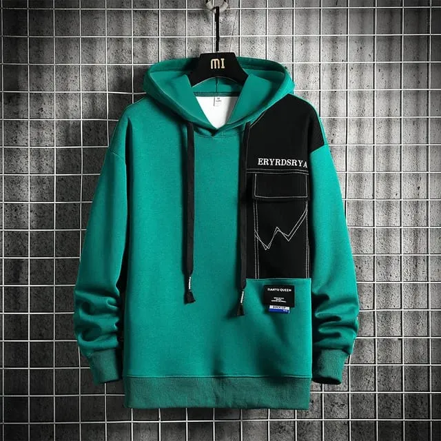 Simple sweater men's autumn new youth solid color casual loose hooded sweater XL S4660628