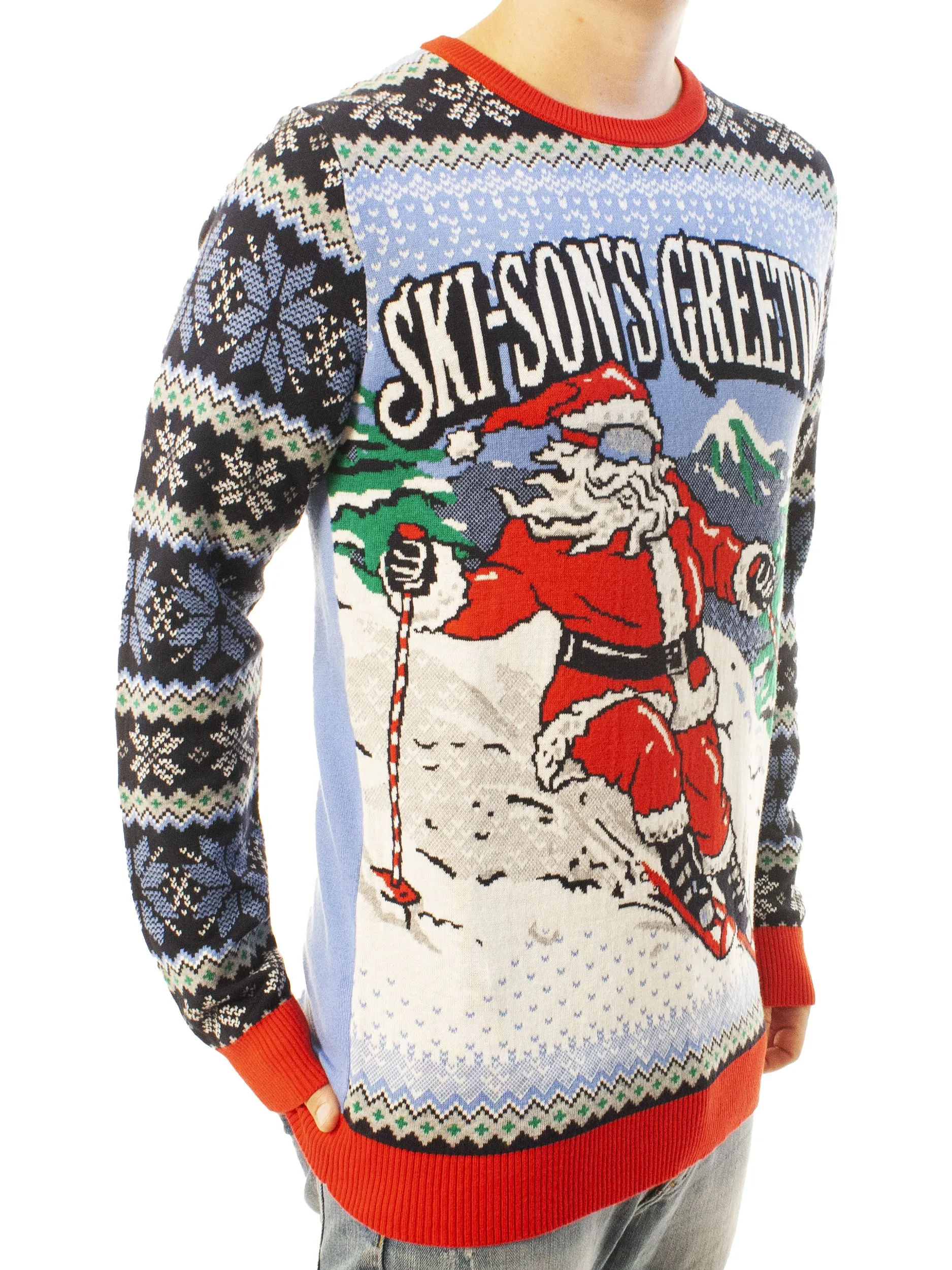 Skison's Greetings | Ugly Christmas Sweater For Men & Women | Unisex Sizing