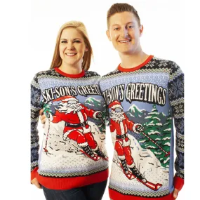 Skison's Greetings | Ugly Christmas Sweater For Men & Women | Unisex Sizing