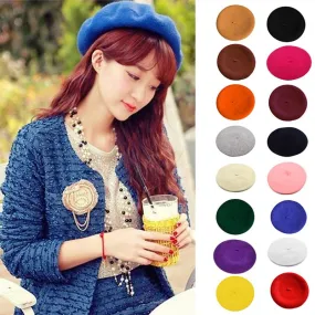 Solid Color Women's Girl's Beret French Artist