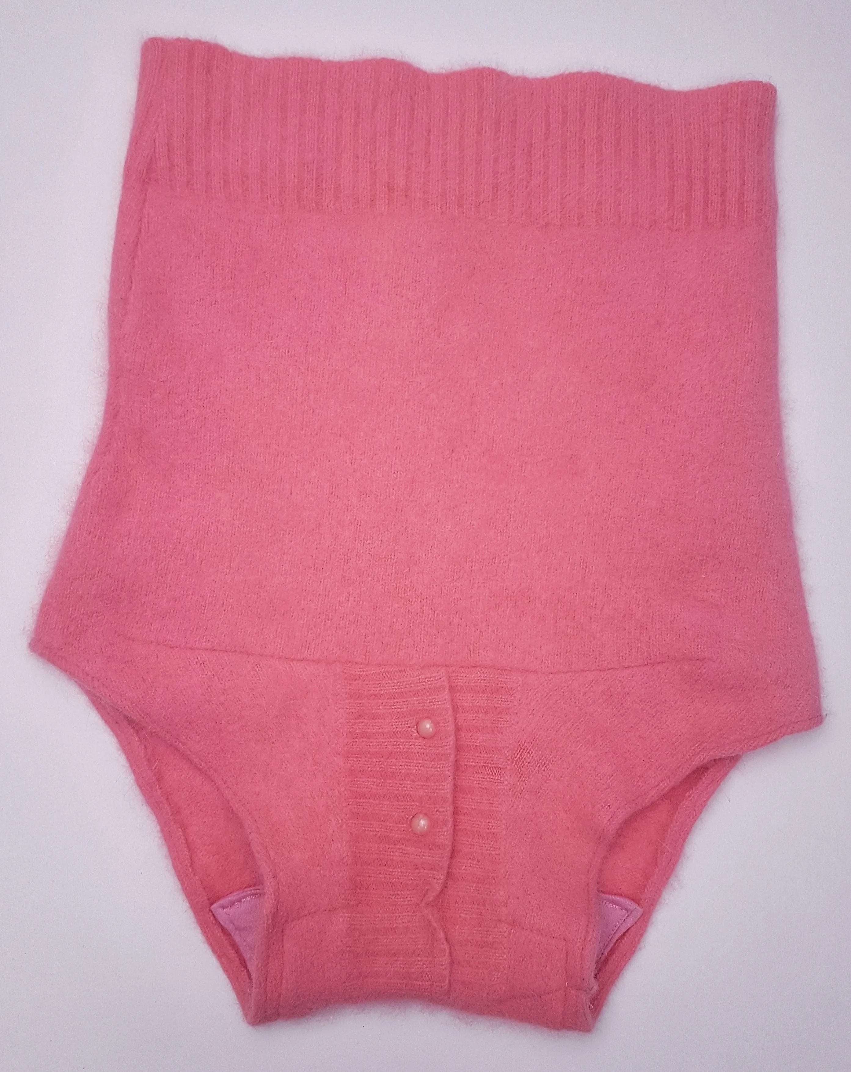 Vintage 50's | Pink Cashmere | High Waisted Shorts with Accent Buttons