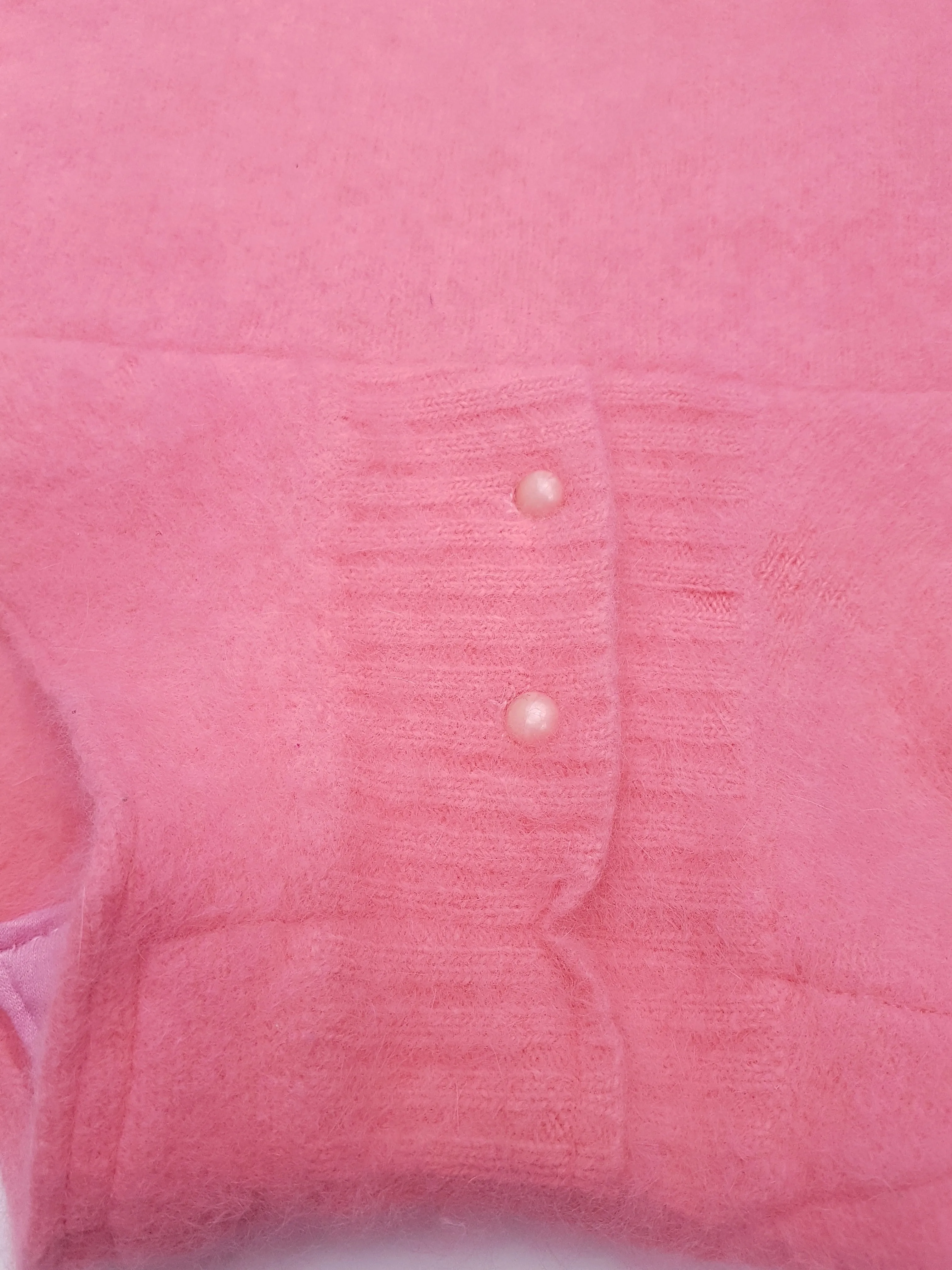Vintage 50's | Pink Cashmere | High Waisted Shorts with Accent Buttons