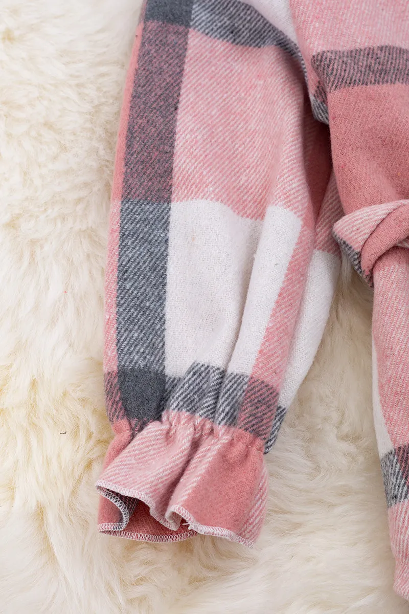 WOMANS pink plaid cardigan/dress.  TPW60133001
