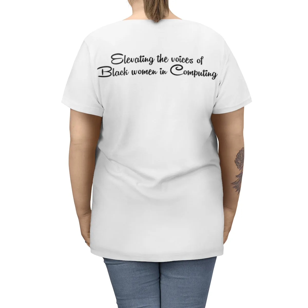 Women's Curvy Tee - No Binary - with tagline