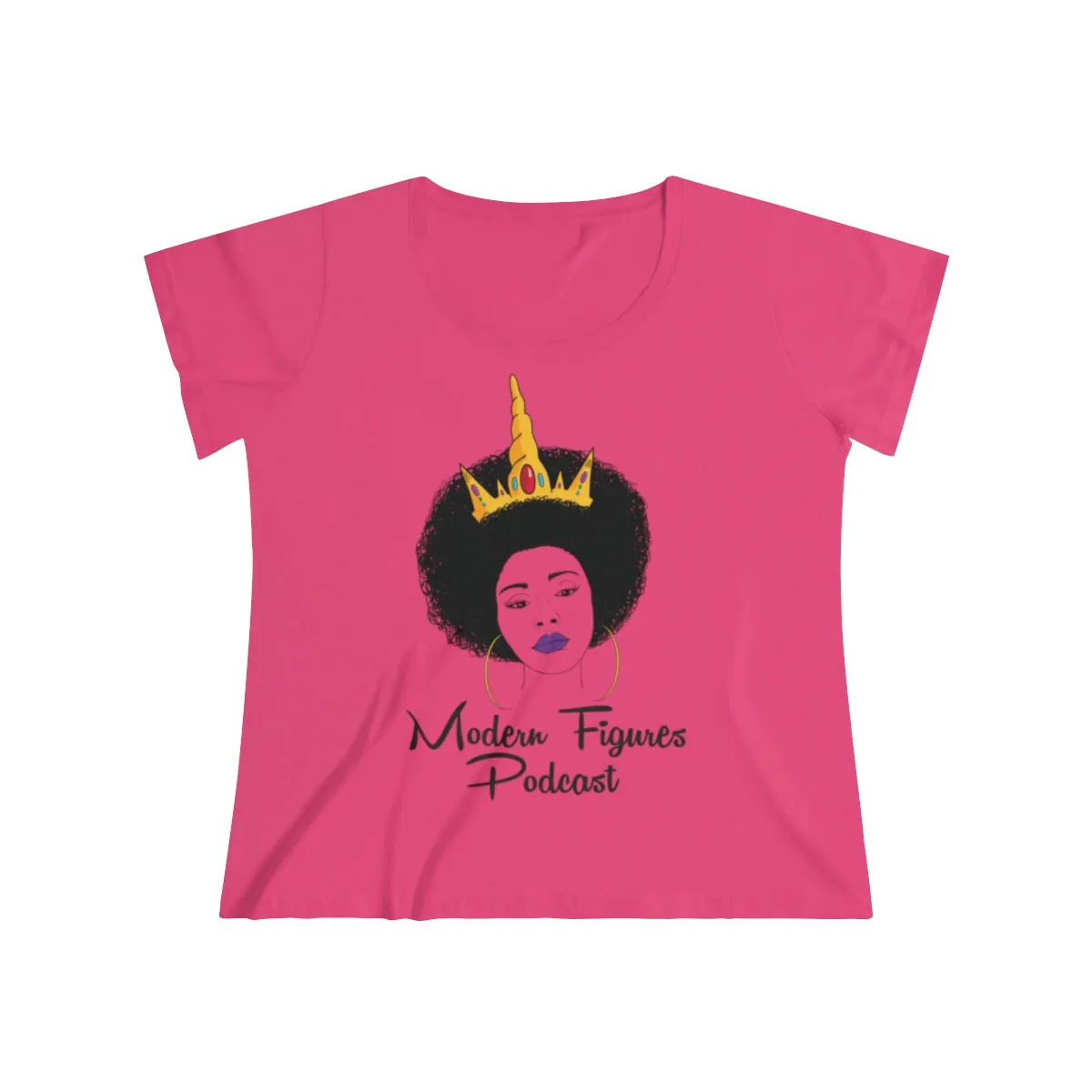 Women's Curvy Tee - No Binary - with tagline