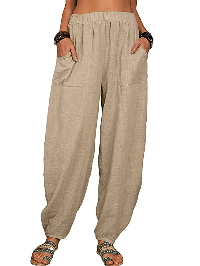 Women's High Waist Yoga Pants Wide Leg Pants Bottoms Quick Dry Solid Color White Black Gray Yoga Fitness Gym Workout Summer Sports Activewear Stretchy Skinny / Athletic / Athleisure