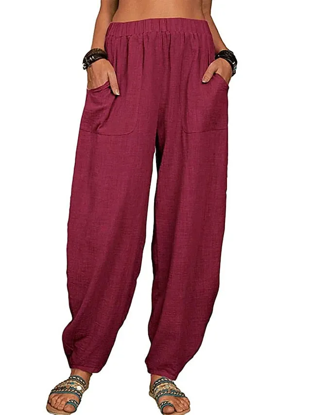 Women's High Waist Yoga Pants Wide Leg Pants Bottoms Quick Dry Solid Color White Black Gray Yoga Fitness Gym Workout Summer Sports Activewear Stretchy Skinny / Athletic / Athleisure