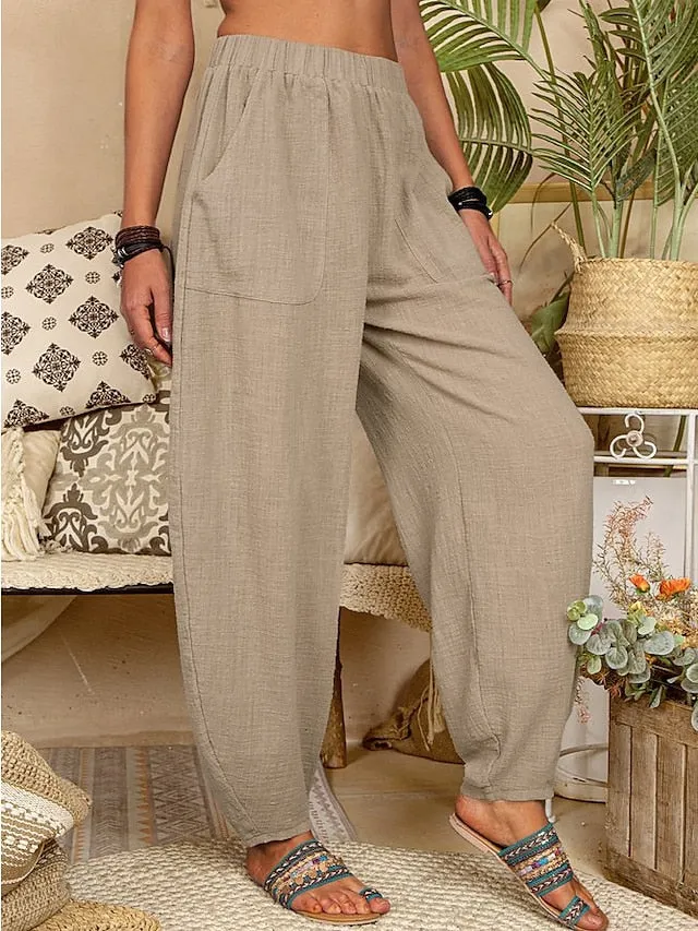 Women's High Waist Yoga Pants Wide Leg Pants Bottoms Quick Dry Solid Color White Black Gray Yoga Fitness Gym Workout Summer Sports Activewear Stretchy Skinny / Athletic / Athleisure