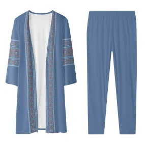 Womens Long Sleeve Cardigan and Leggings Sets - UCLA Blue